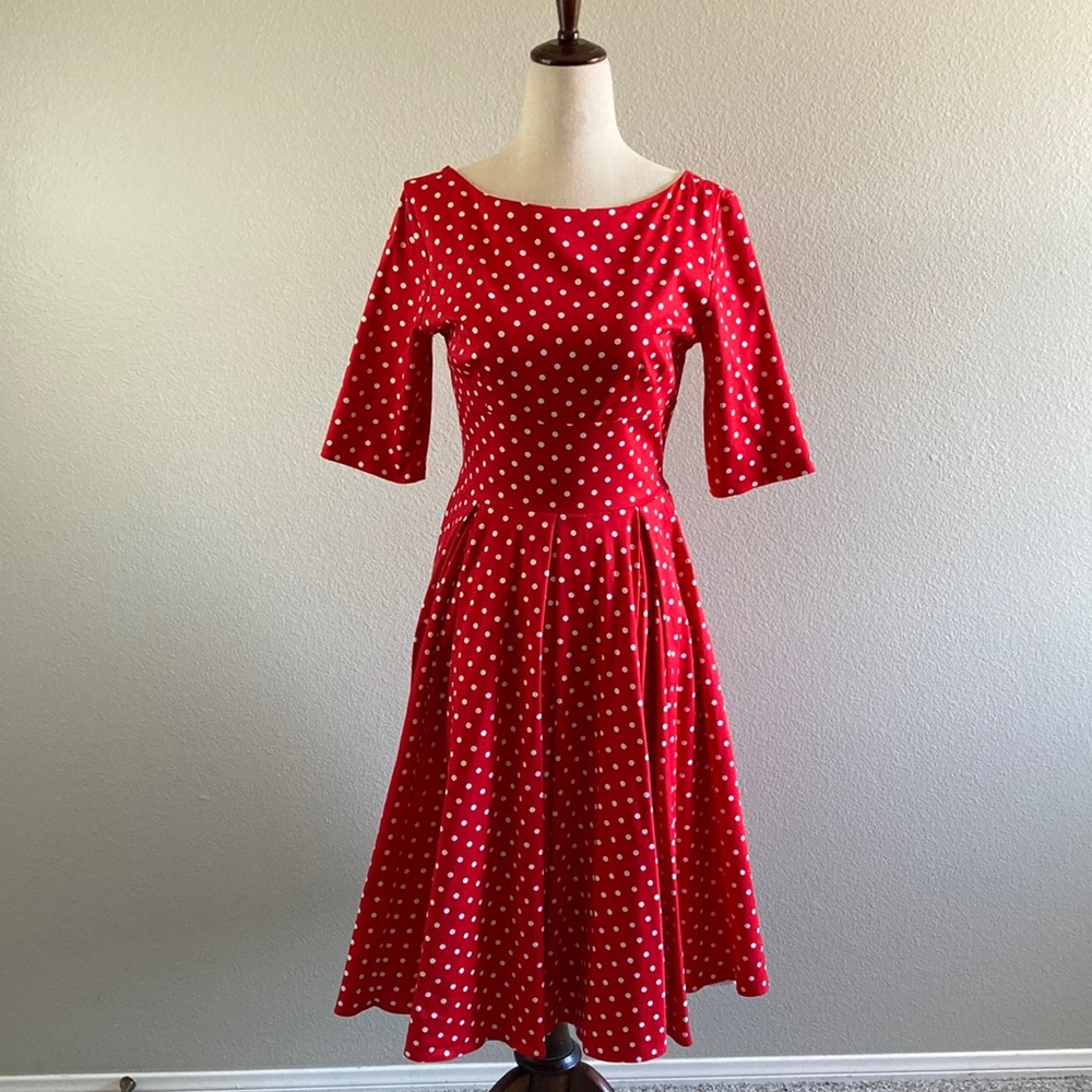 Red Polka Dot Fit & Flare Dress